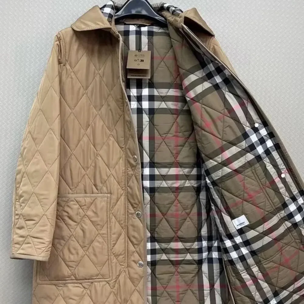 Burberry Tan Quilted Hooded Jacket M - Picture 10 of 10